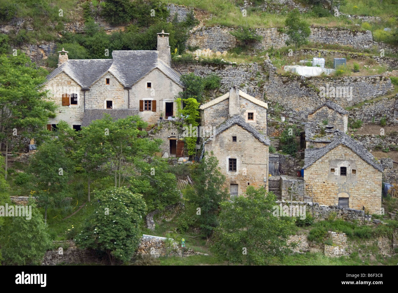 Vista su Hauterives, France, Languedoc-Roussillon Foto Stock