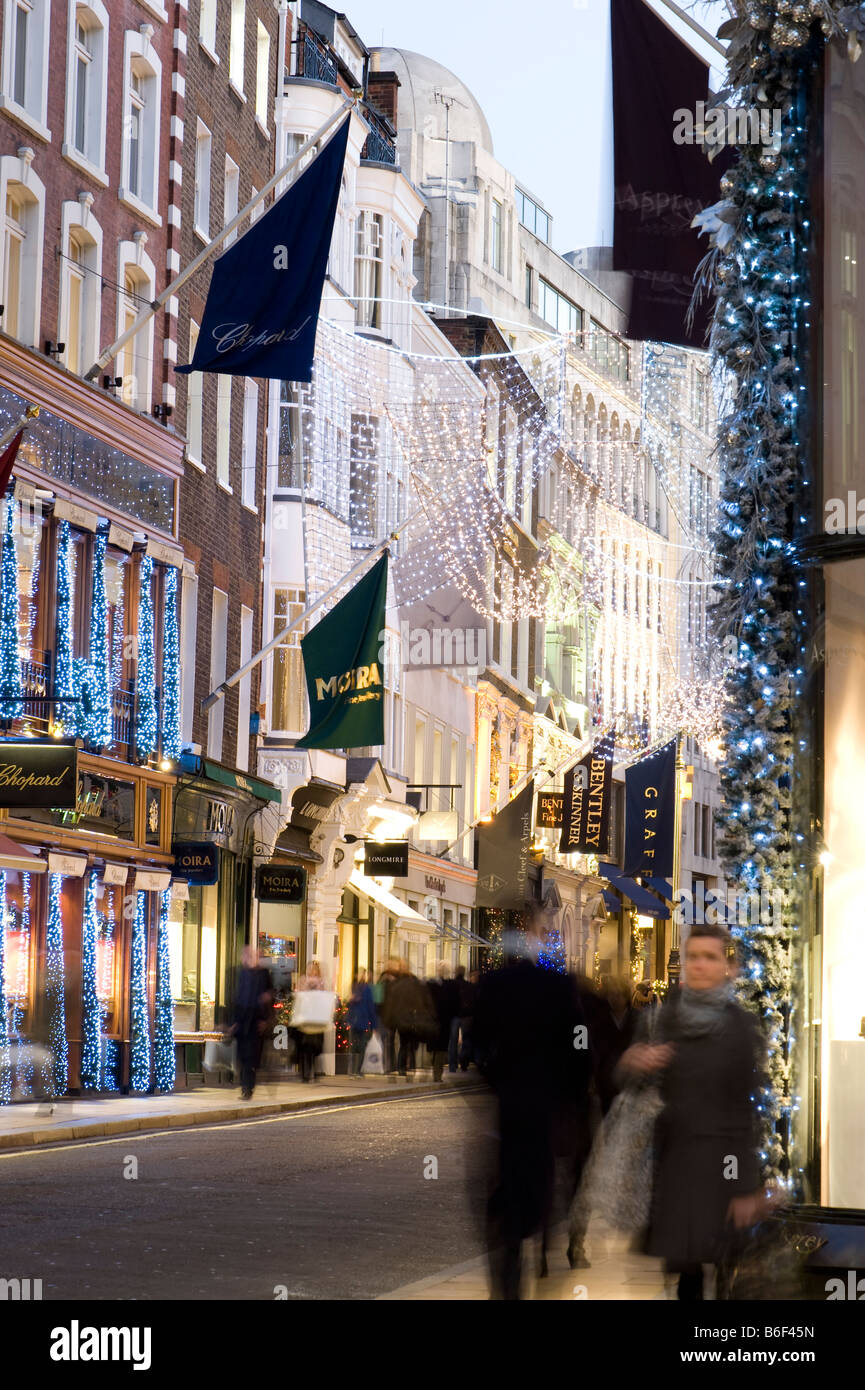 I negozi di Bond Street a tempo di Natale London Regno Unito Foto Stock