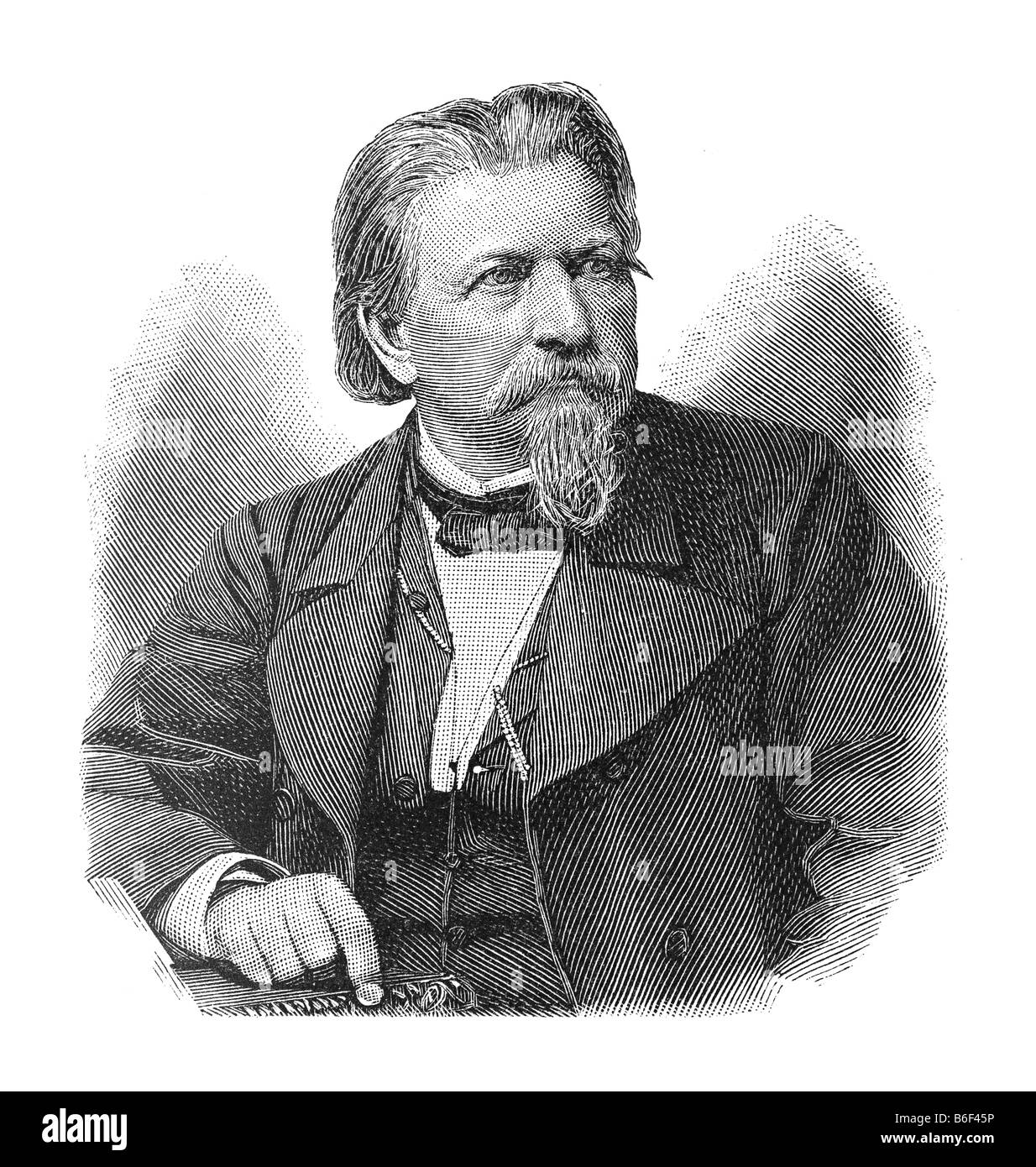 Karl Ferdinand Gutzkow, 17. März 1811 a Berlino - 16. Dezember 1878 in Sachsenhausen, Frankfurt am Main Foto Stock