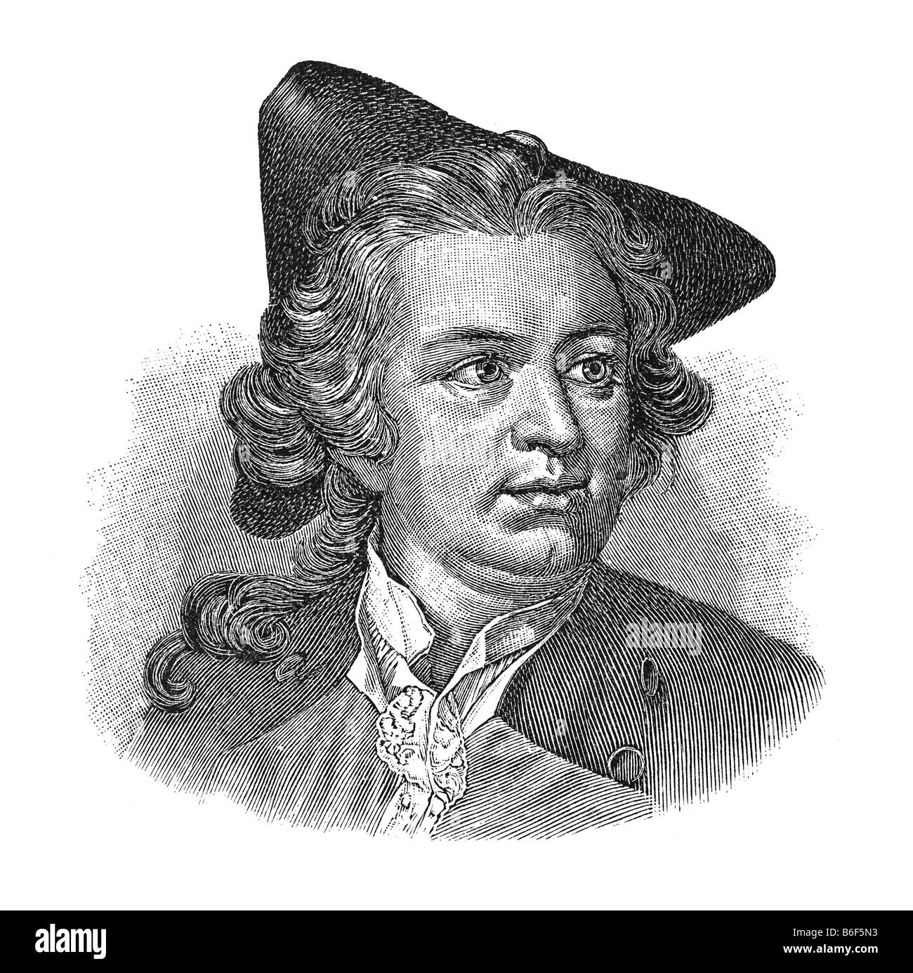 Gotthold Ephraim Lessing, 22. Januar 1729 in Kamenz,Sachsen - 15. Februar 1781 a Braunschweig Foto Stock