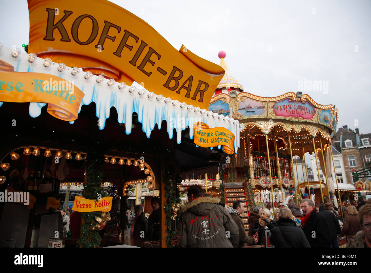 Ristorante, Fiera di Natale, Maastricht, Paesi Bassi Foto Stock
