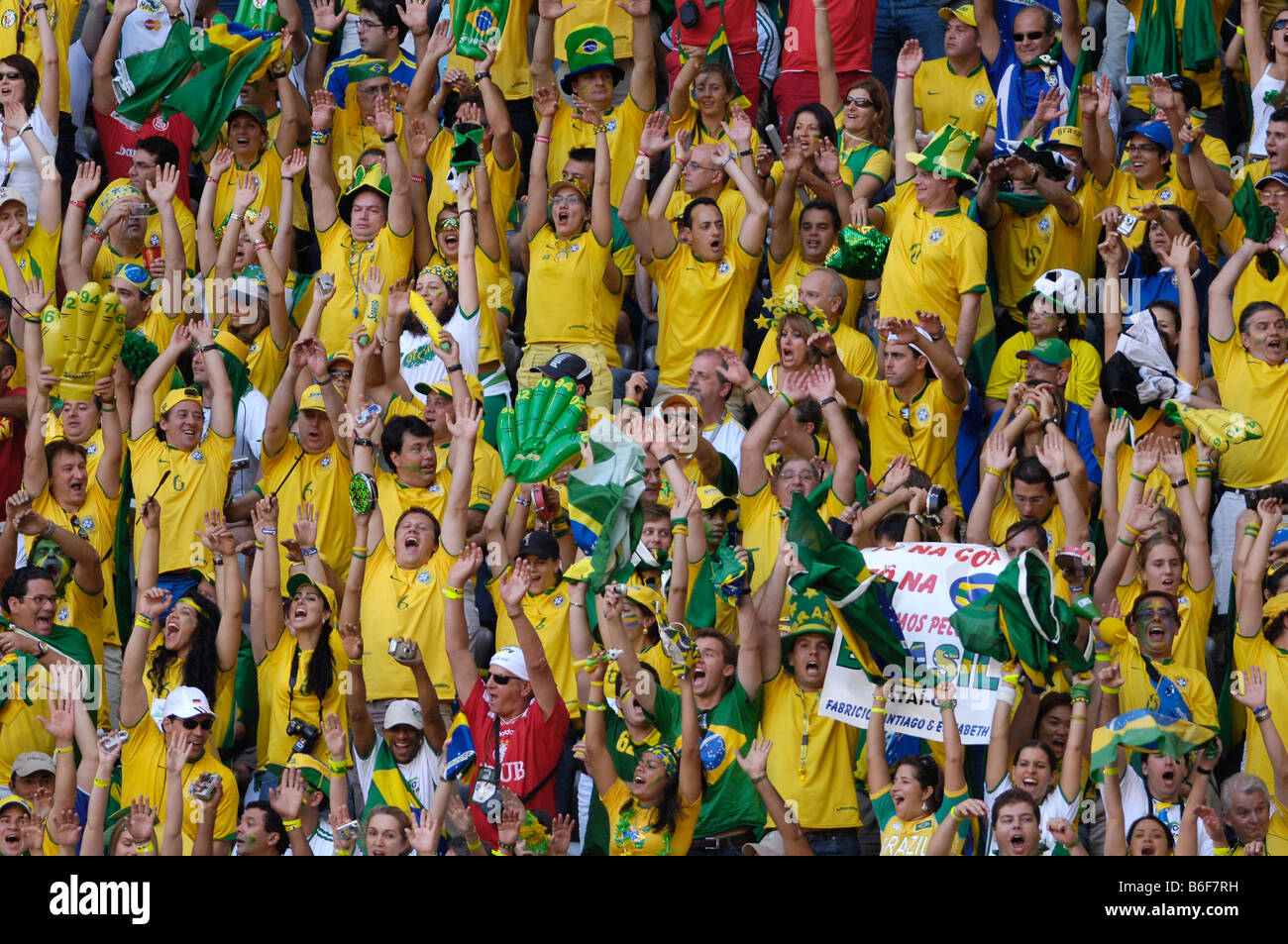Il calcio brasiliano appassionati Foto Stock