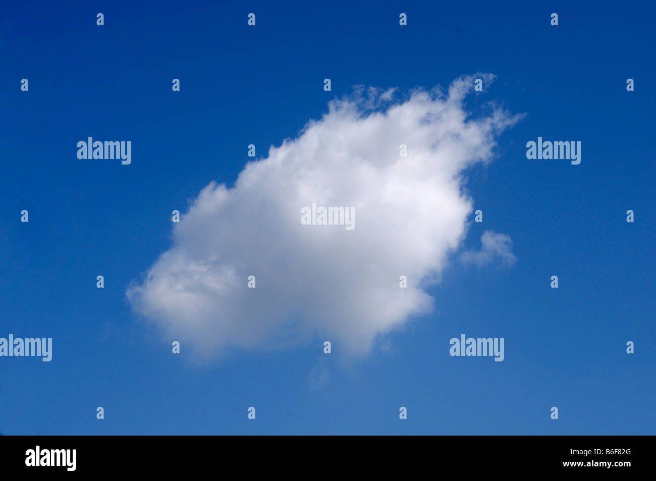 Piccolo cumulus nuvola nel cielo blu Foto Stock