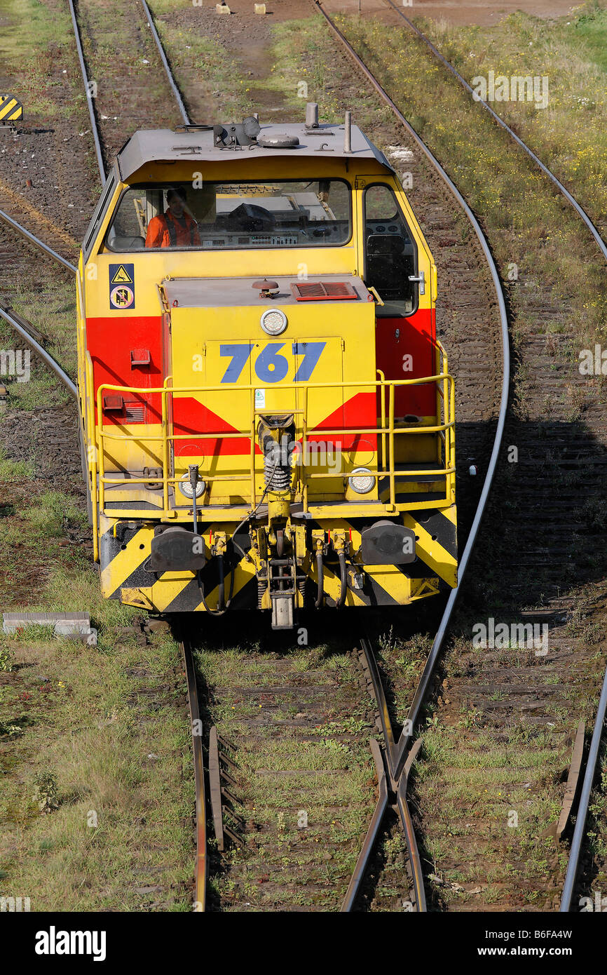 La derivazione di motore di azionamento per un interruttore, Huettenwerk Krupp Mannesmann, HKM, Renania settentrionale-Vestfalia, Germania, Europa Foto Stock
