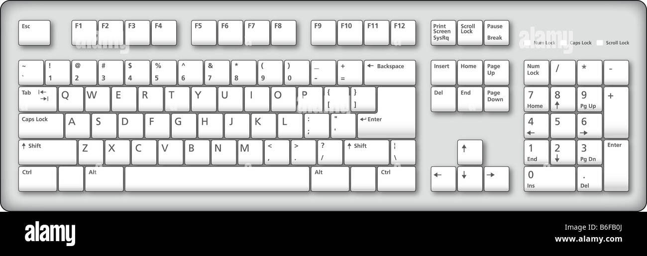 Tastiera per computer illustrazione Foto Stock