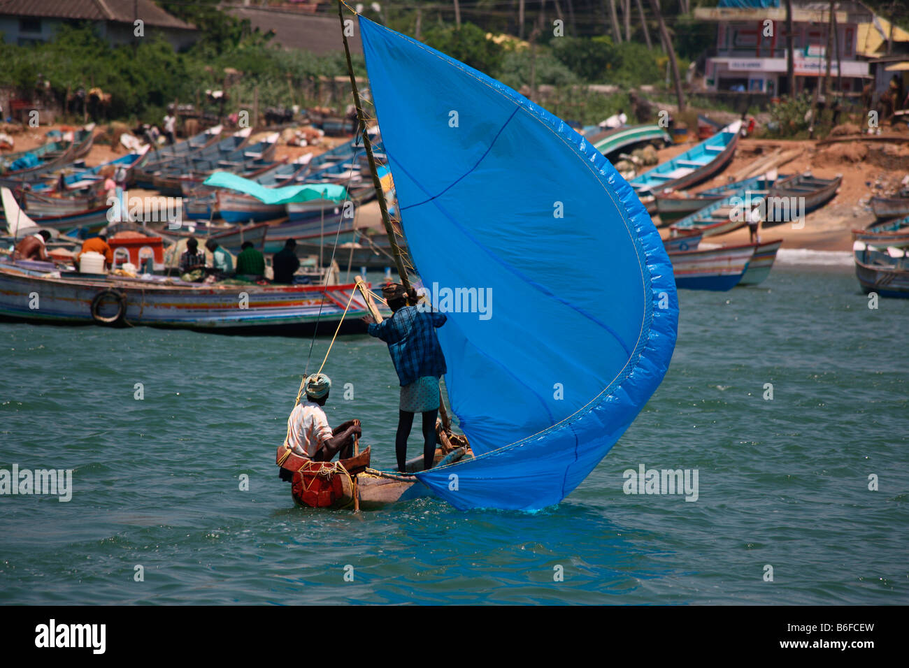 Attività di pesca in Kerala, India Foto Stock