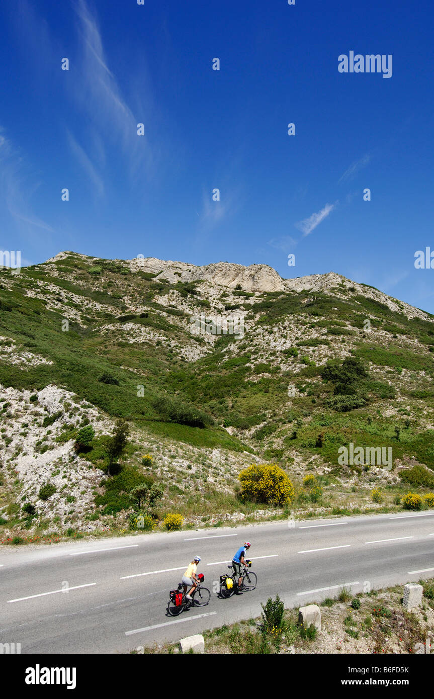 I ciclisti, Les Alpilles, Provence, Francia Foto Stock