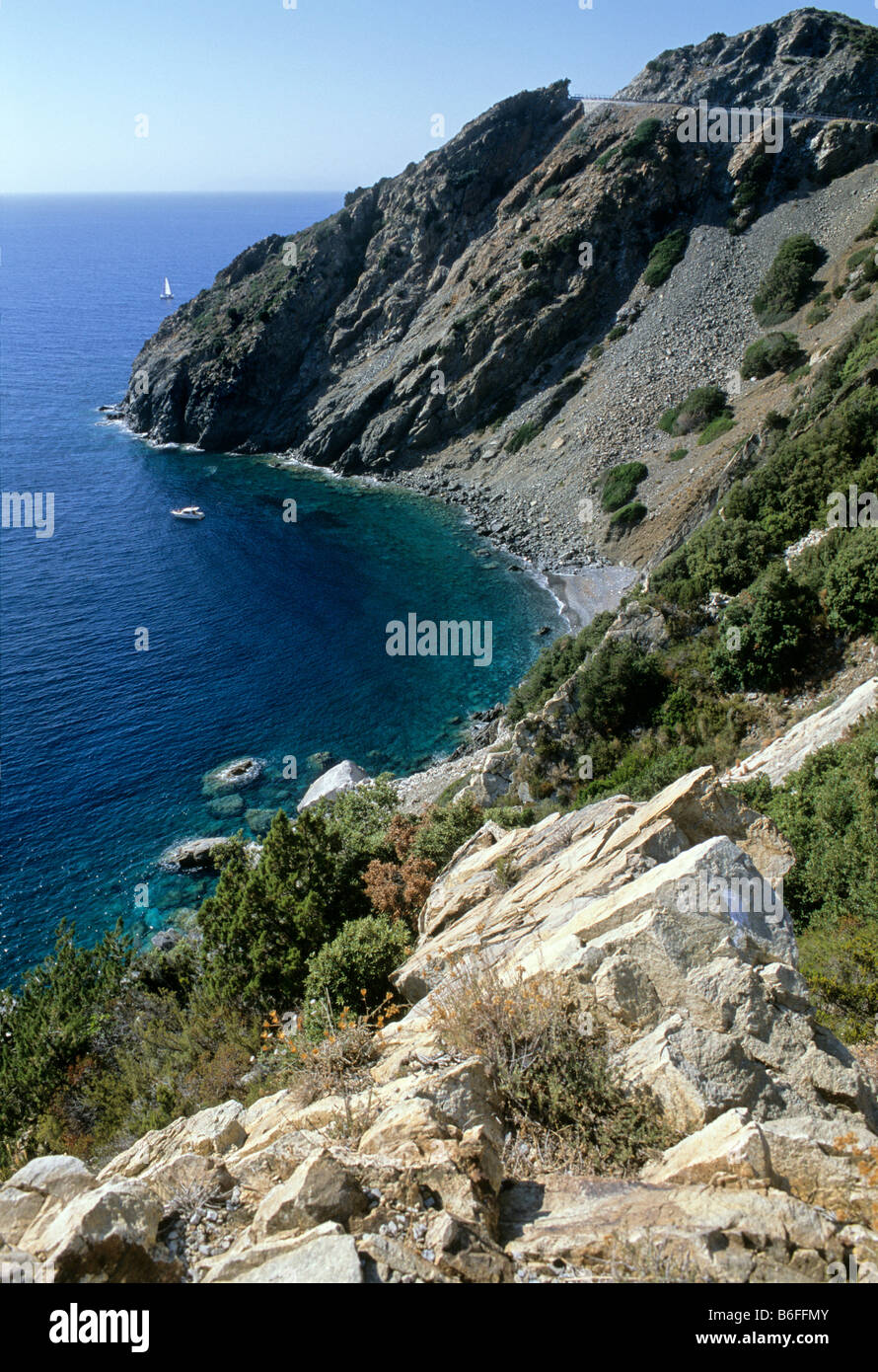 Punta Nera, Costa del Sole, Isola d'Elba, provincia di Livorno, Toscana, Itlaly, Europa Foto Stock