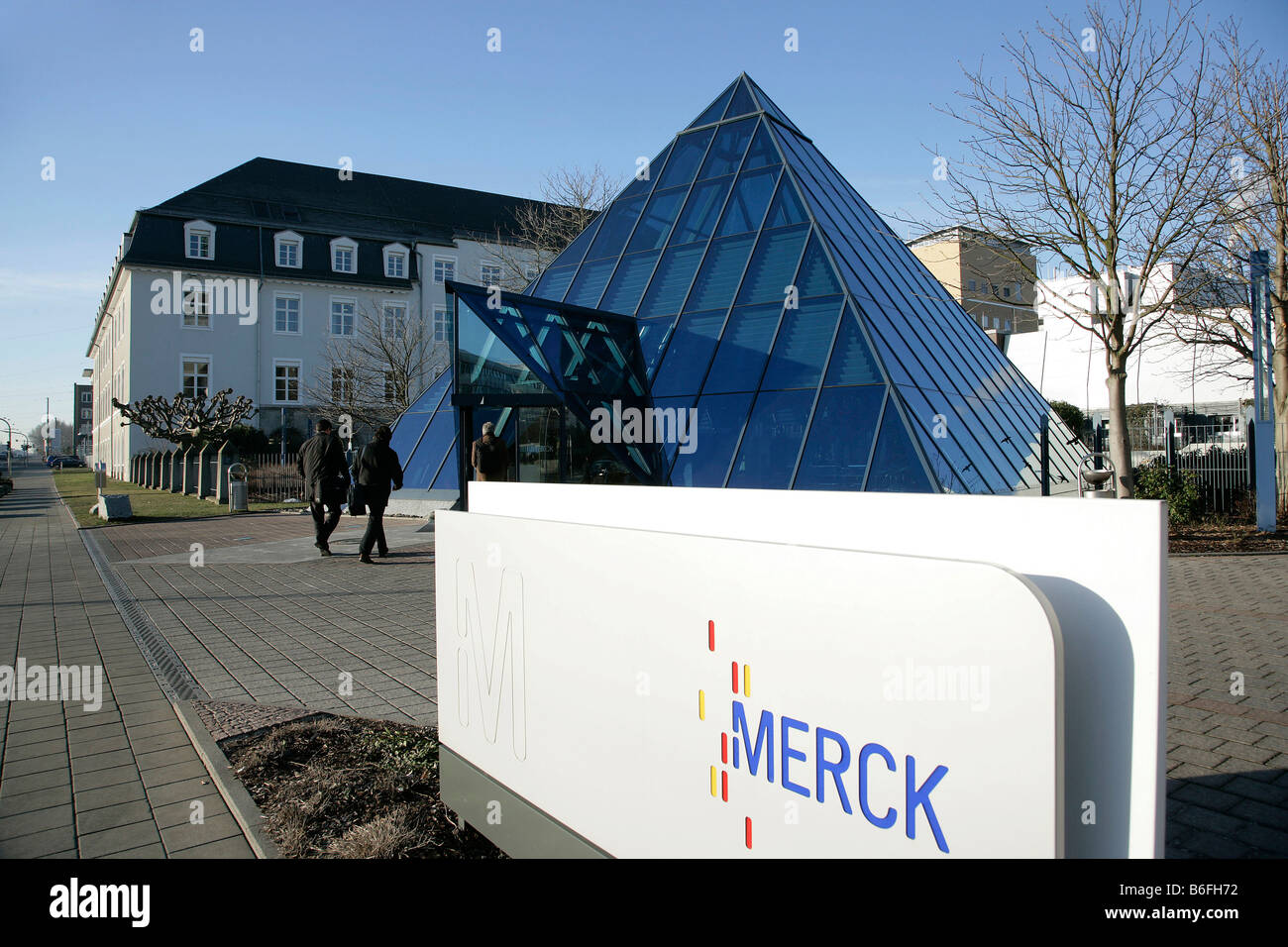 La sede aziendale di Merck KGaA, Darmstadt, Hessen, Germania, Europa Foto Stock