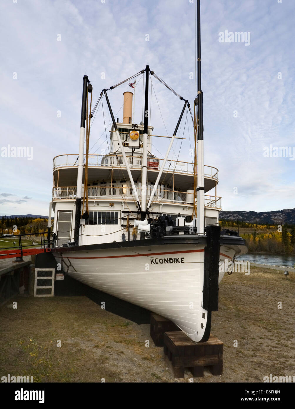 Storico Fiume Yukon nave a vapore S.S. Klondike, sternwheeler, Whitehorse, Yukon Territory, Canada, America del Nord Foto Stock