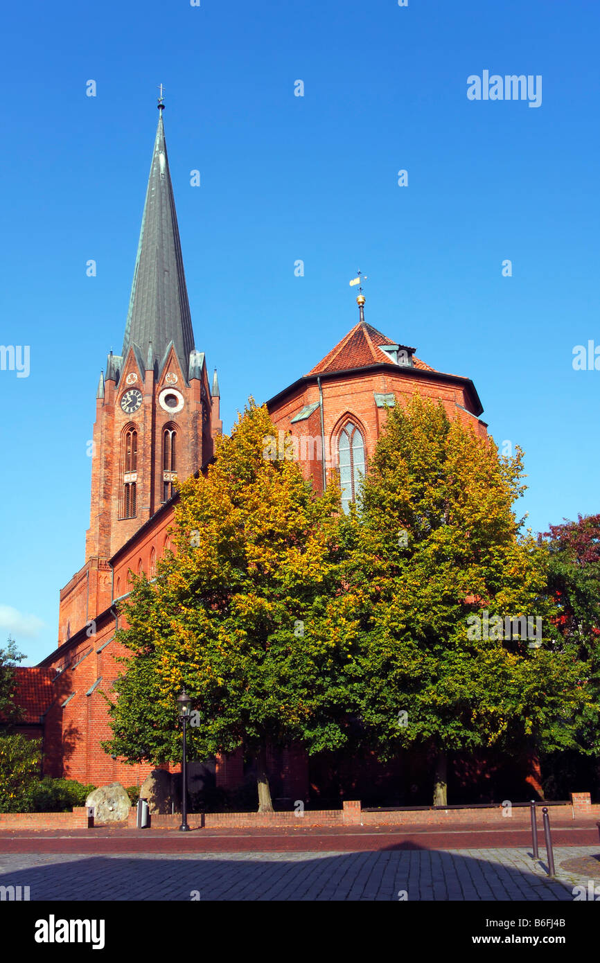 San Petri chiesa nel centro storico della città di Buxtehude, Altes Land area, Bassa Sassonia, Germania, Europa Foto Stock