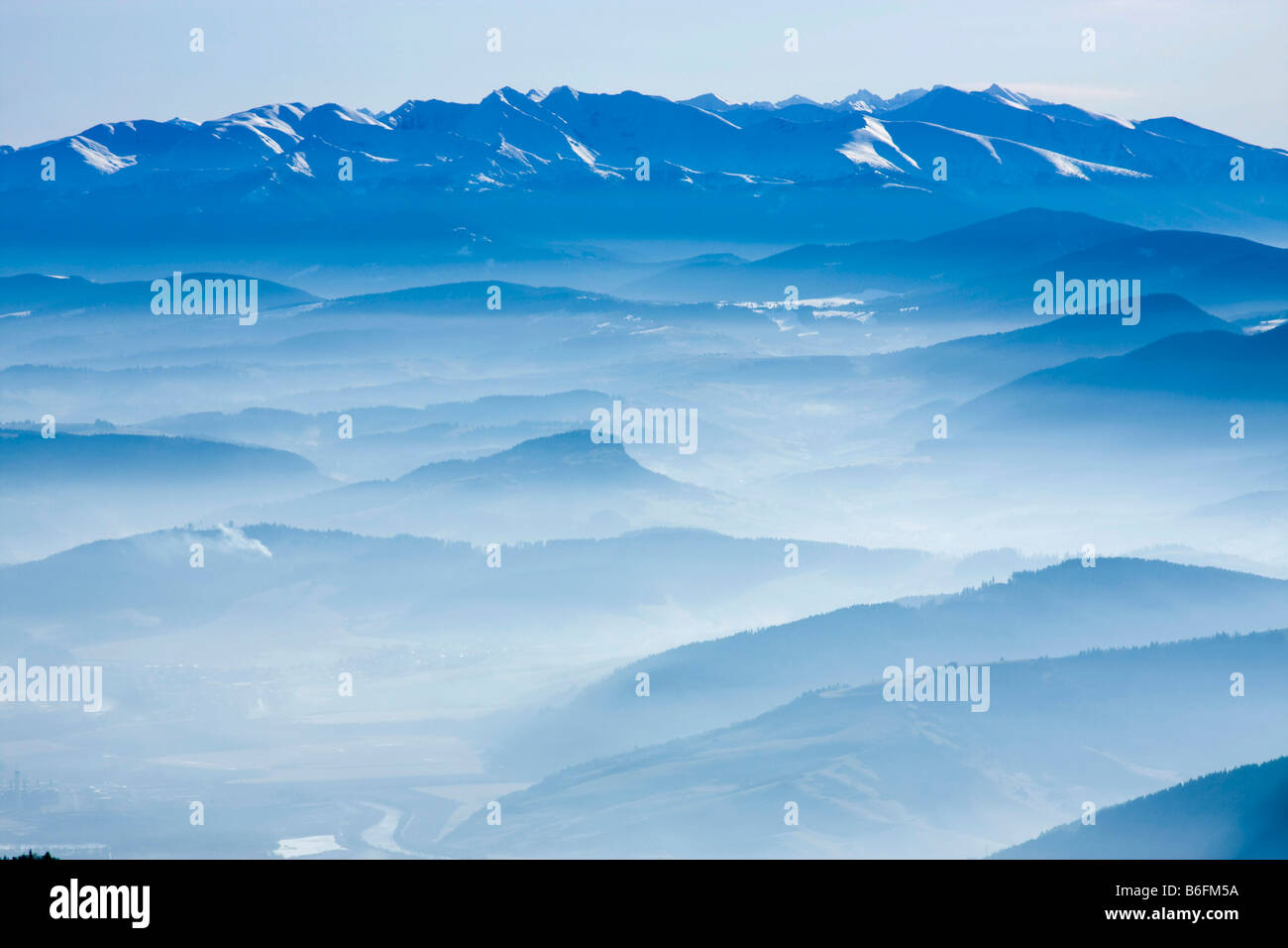 Monti Tatra Parco Nazionale dal picco Chleb, Mala Fatra National Park, Slovacchia, Europa Foto Stock