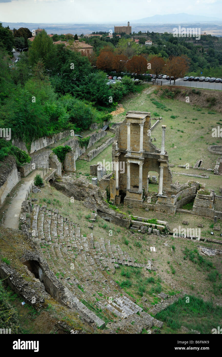 Volterra Toscana Italia 1C BC anfiteatro romano rovine Foto Stock