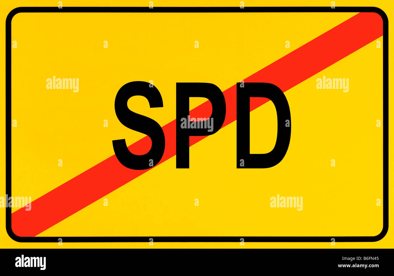 Fine della città segno, immagine simbolica per la fine della SPD Foto Stock