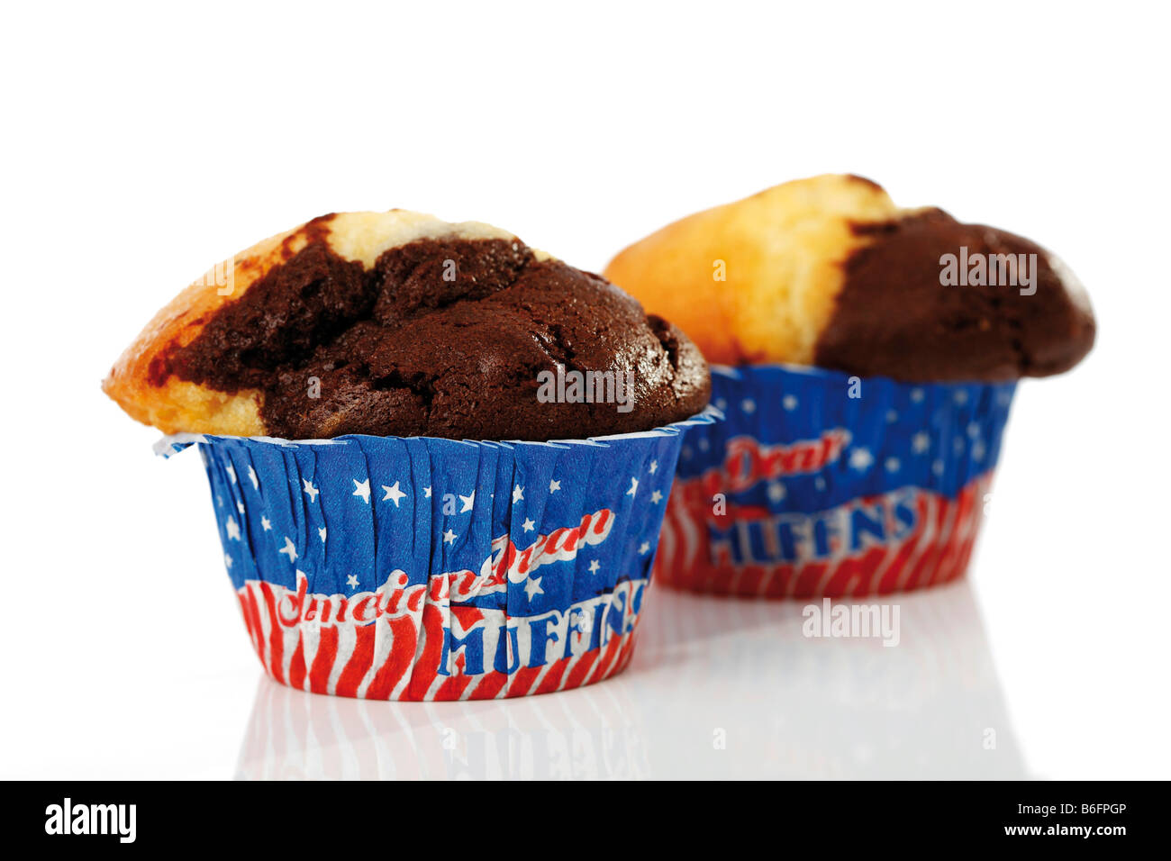 Choco-muffin alla vaniglia Foto Stock