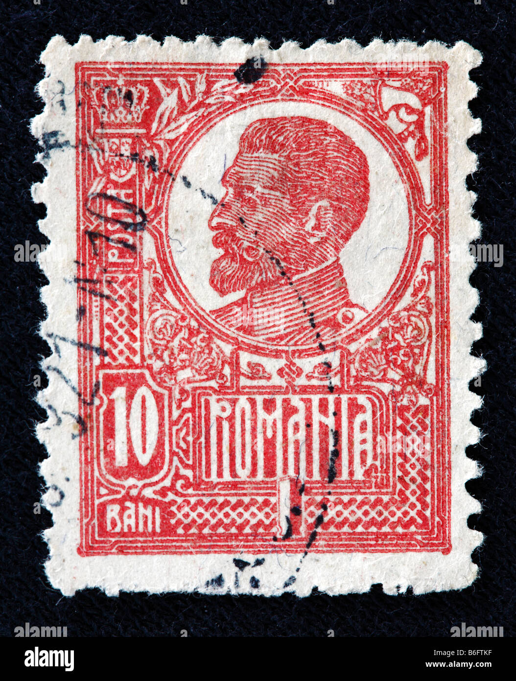 Ferdinando I re di Romania (1914-1927), francobollo, Romania Foto Stock