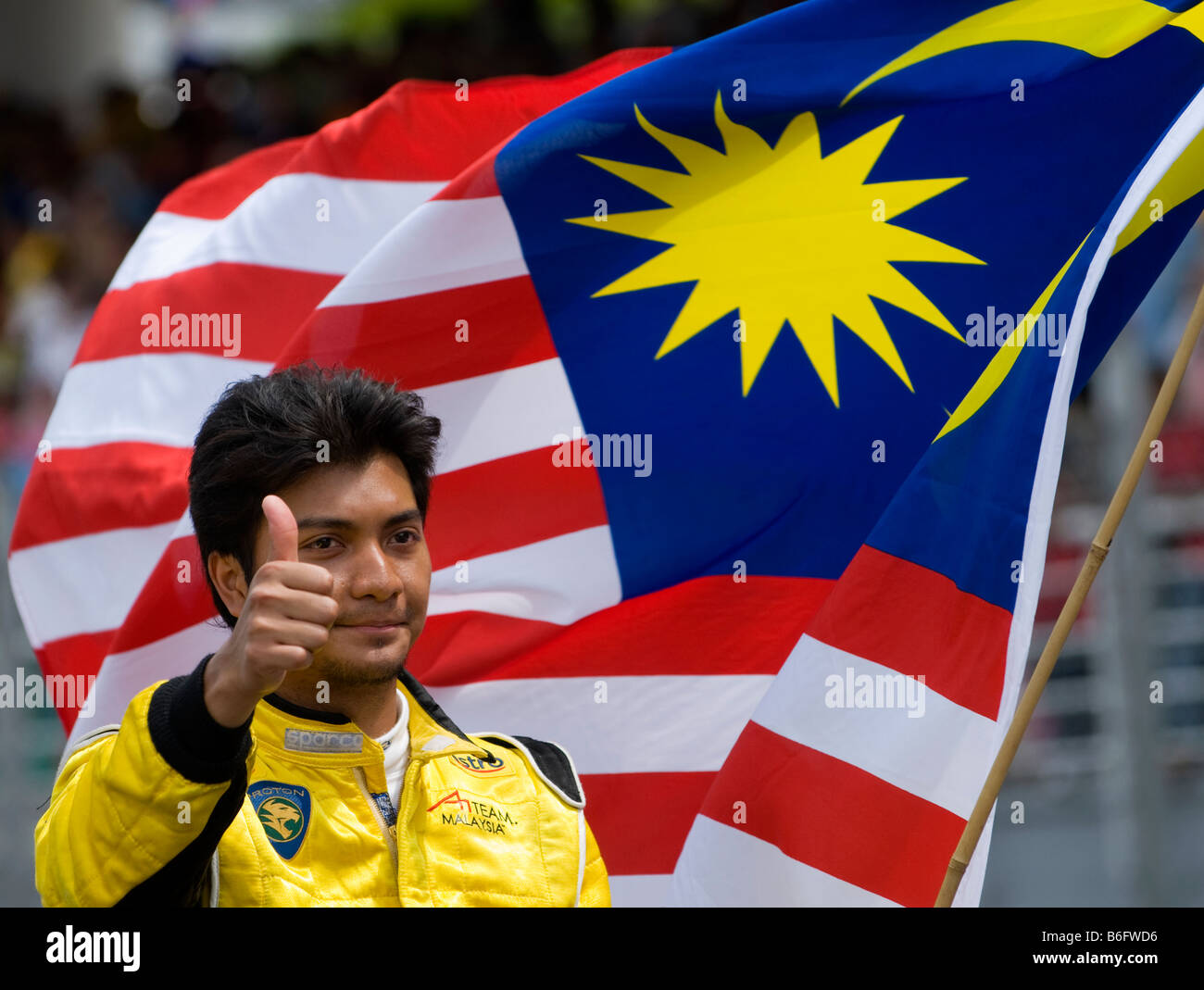 Fairuz Fauzy dell'A1 Team Malaysia A1GP Coppa del mondo del Motorsport della Malesia a Sepang Foto Stock