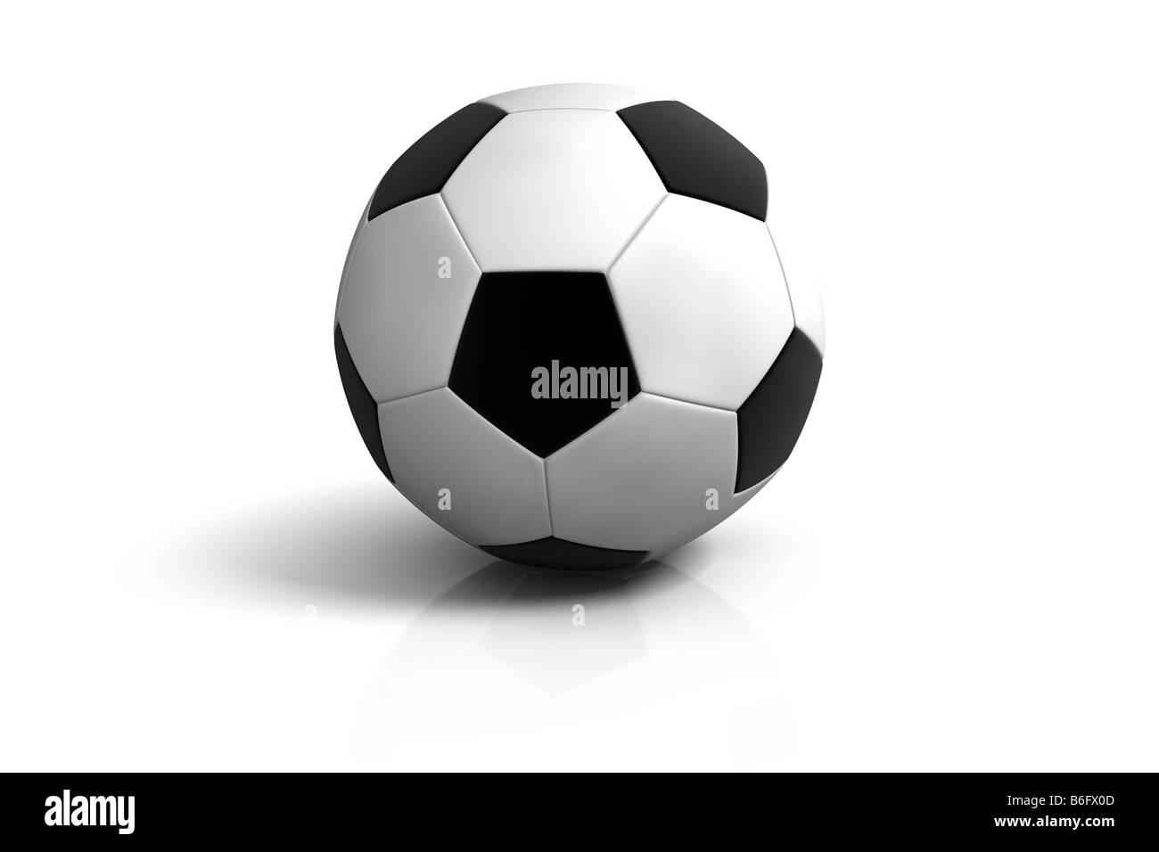 Pallone da calcio su sfondo bianco Foto Stock