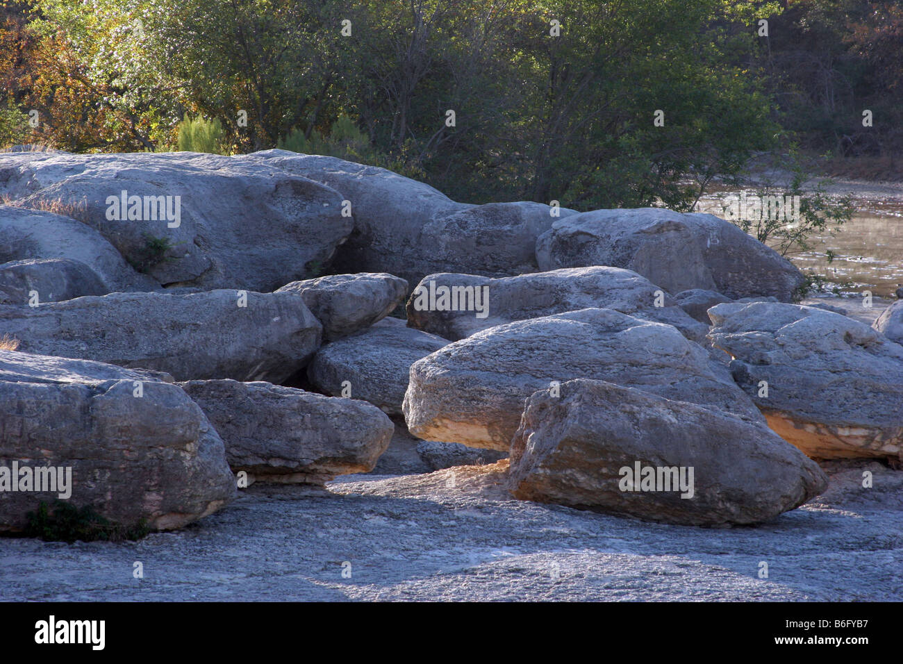 Rocce arrotondate geologico di un posto speciale in Glen Rose Texas Foto Stock