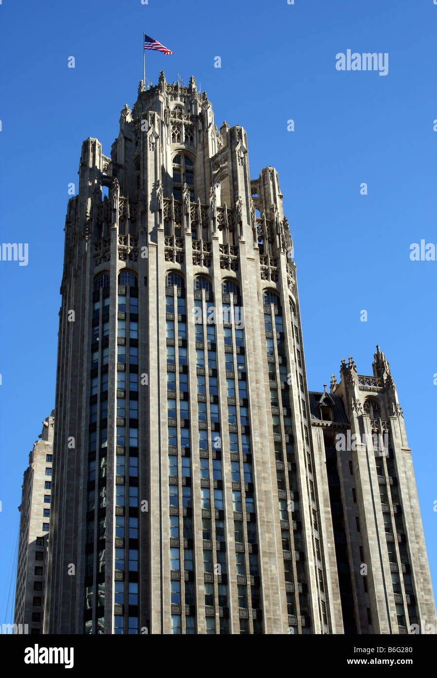 Tribune Tower, Chicago, Illinois. Foto Stock