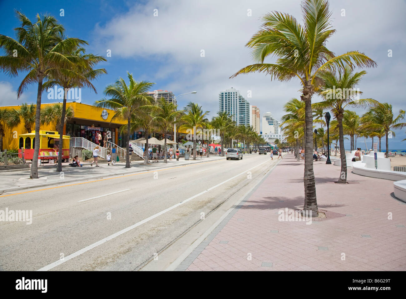 Atlantic Blvd lungo la spiaggia di Fort Lauderdale sull'Oceano Atlantico o della costa orientale della Florida Foto Stock