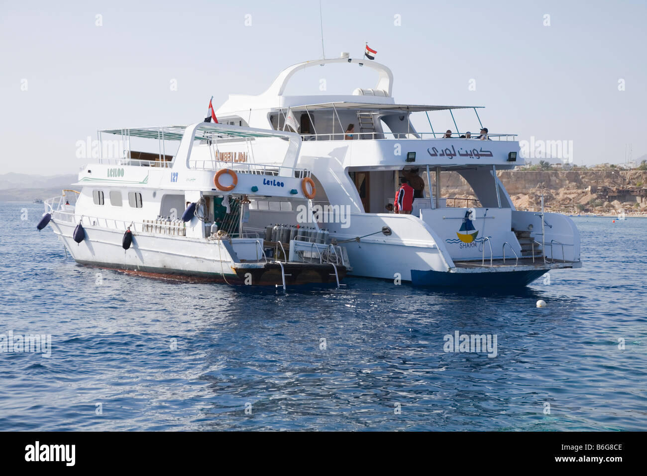 Marine barche immersioni a Sharm el Sheikh Egitto Foto Stock