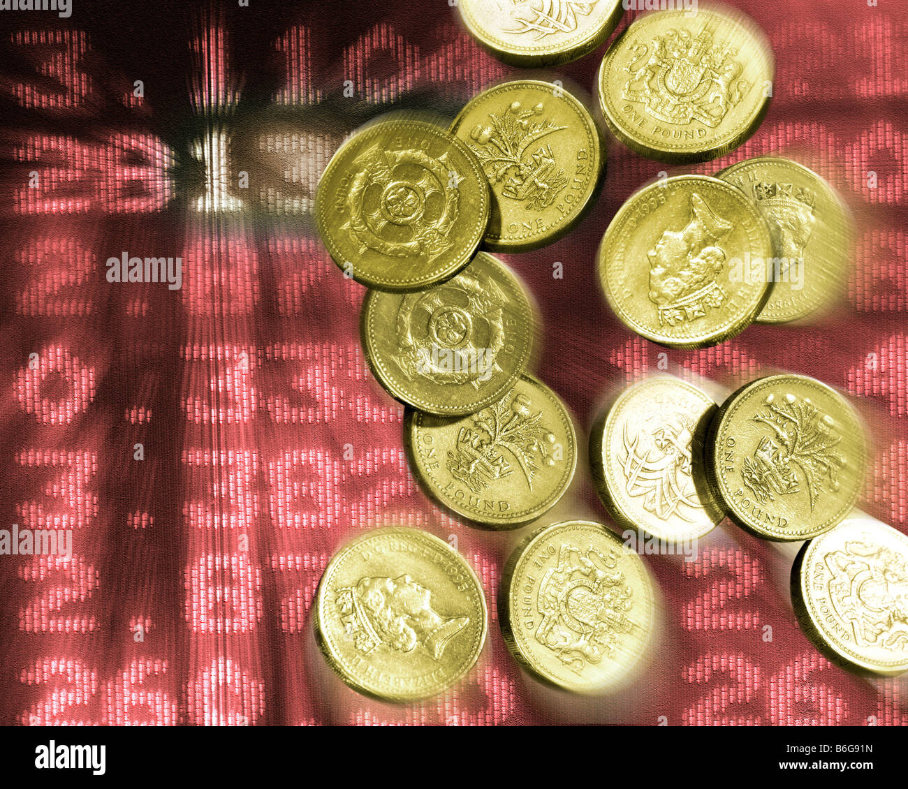 Concetto finanziario: Sterlina in calo Foto Stock