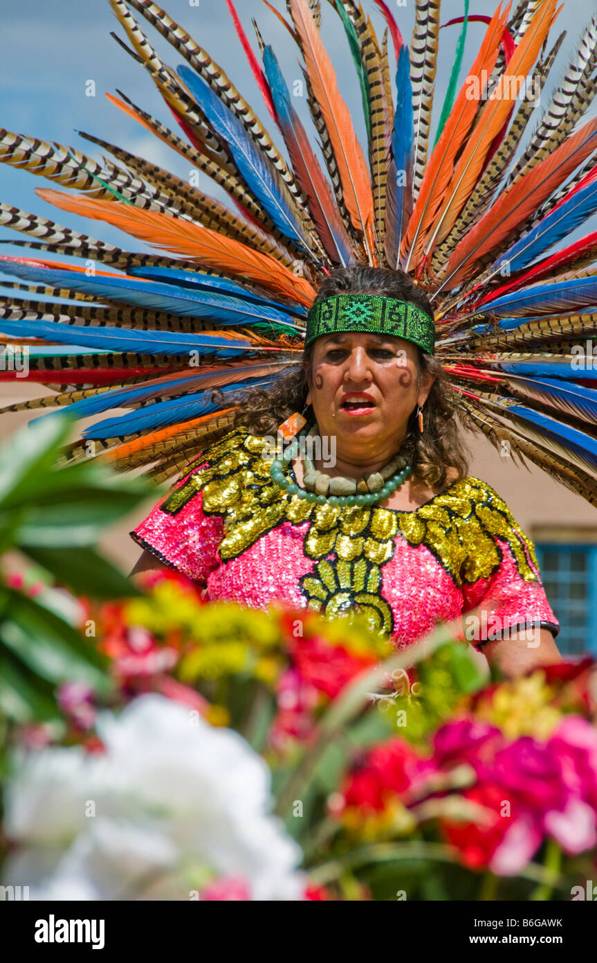 Native American Indian Ceremonial dance in Santa Fe NM Foto Stock
