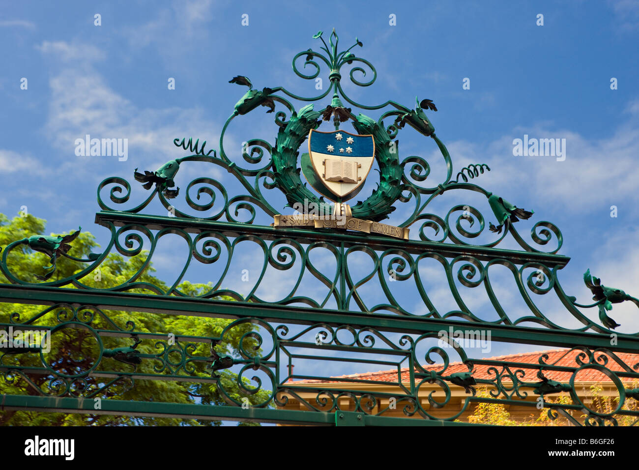 Cancello di ingresso alla Università di Adelaide, Adelaide, South Australia, Australia Foto Stock