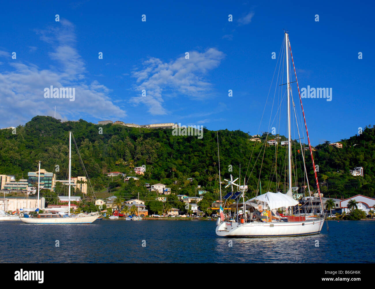 Barche in laguna, St George's Harbour, Grenada, 'West Indies' Foto Stock