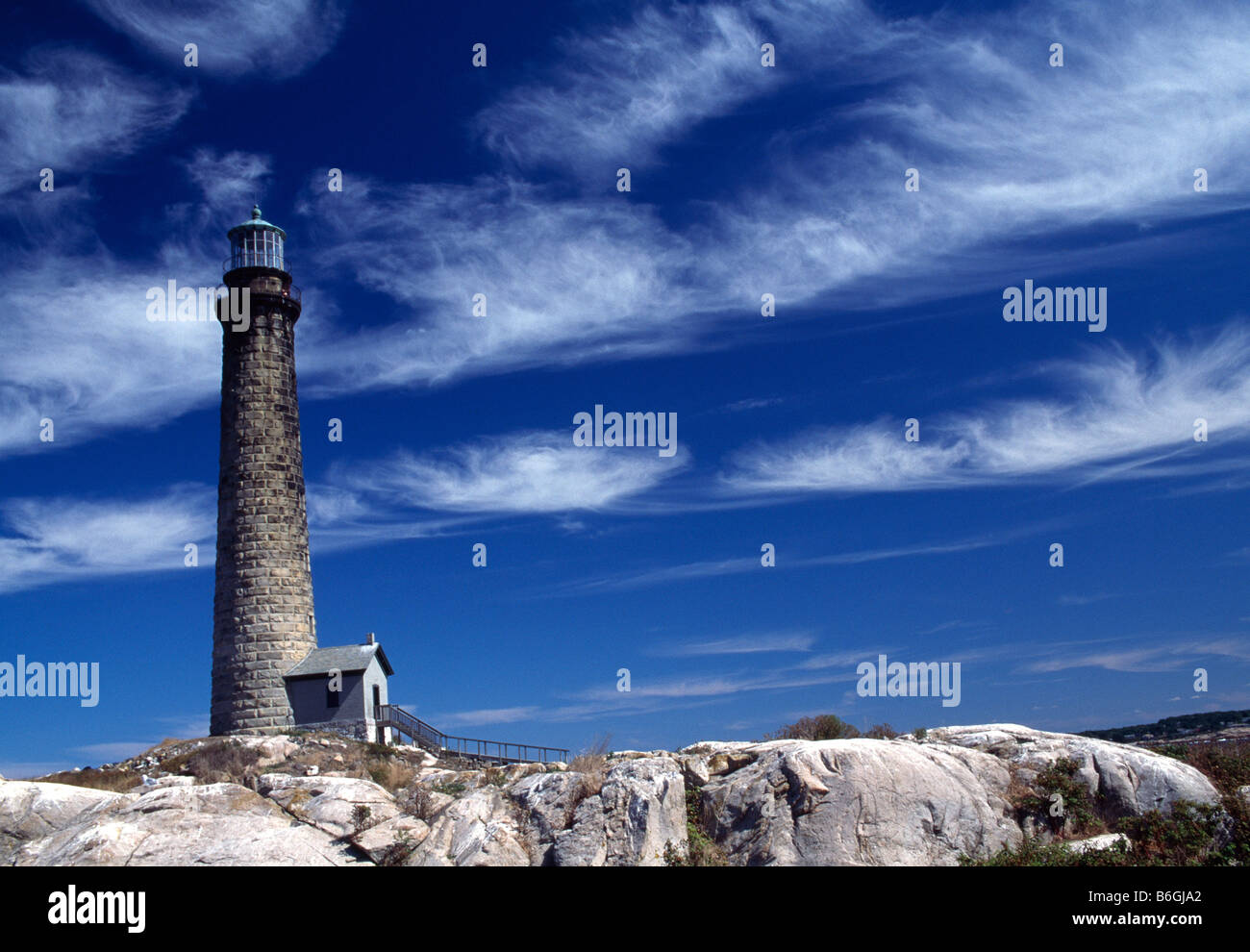 Faro sulla Thatcher Island, Rockport New England USA Foto Stock