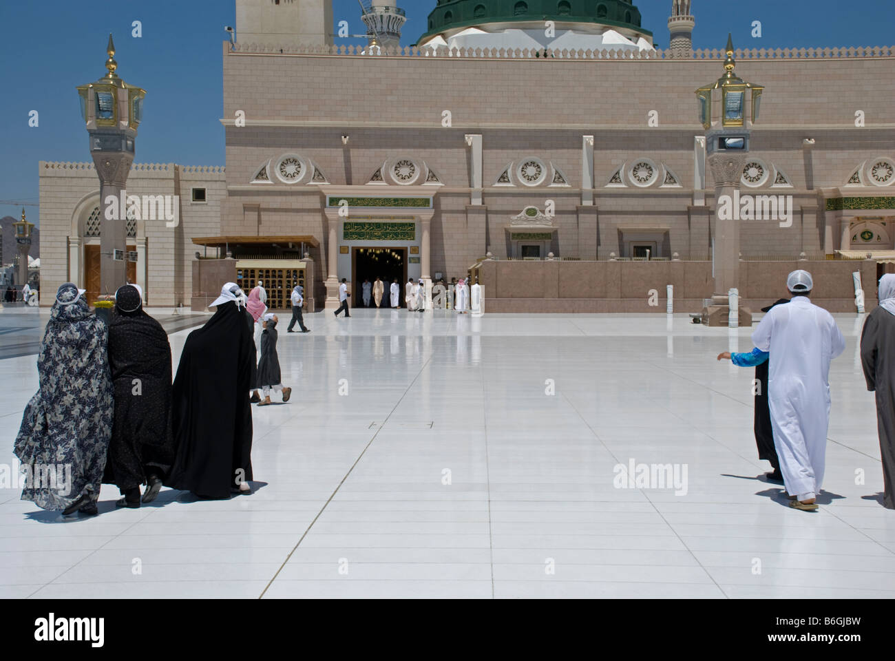 La Moschea del Profeta Masjid Nabawi Al Madinah Arabia Saudita Foto Stock