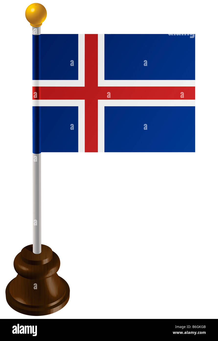 Bandiera dell'Islanda come un marcatore Foto Stock
