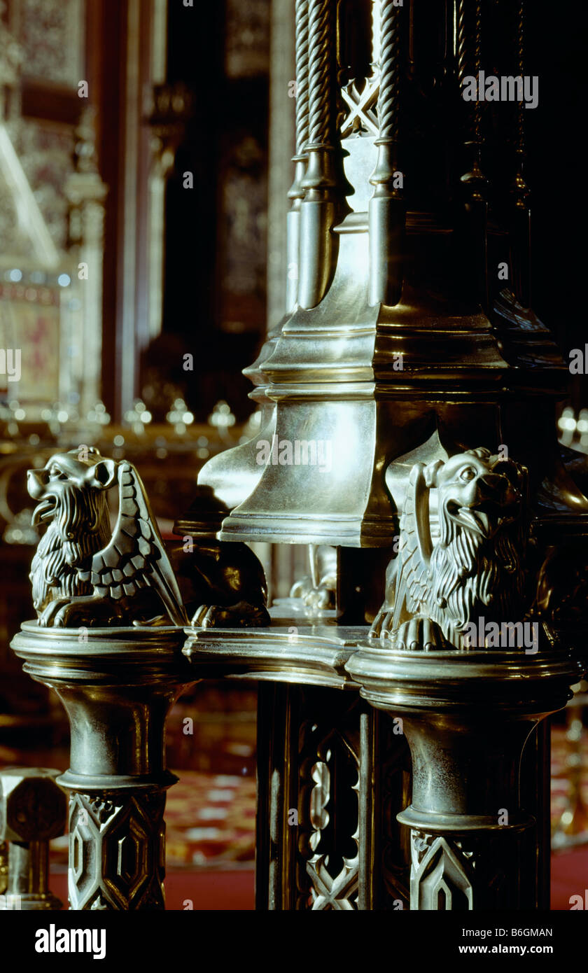 Candelabri trono House of Lords Foto Stock