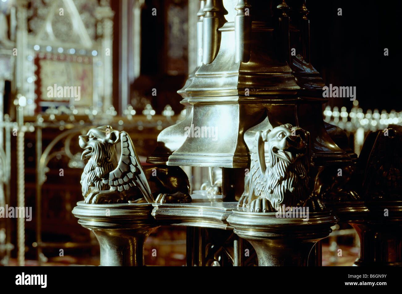Candelabri trono House of Lords Foto Stock