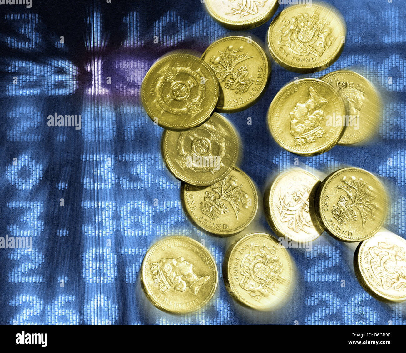 Concetto finanziario: Sterlina in calo Foto Stock