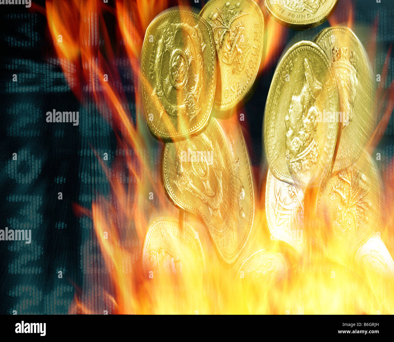 Concetto finanziario: Sterling Meltdown Foto Stock