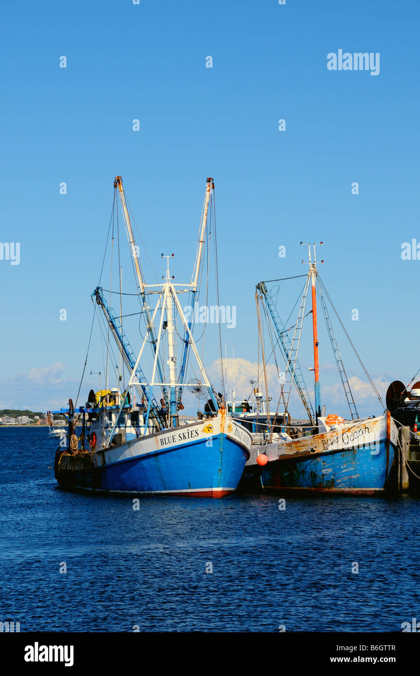 Barche da pesca in porto, a Provincetown, Cape Cod, STATI UNITI D'AMERICA Foto Stock