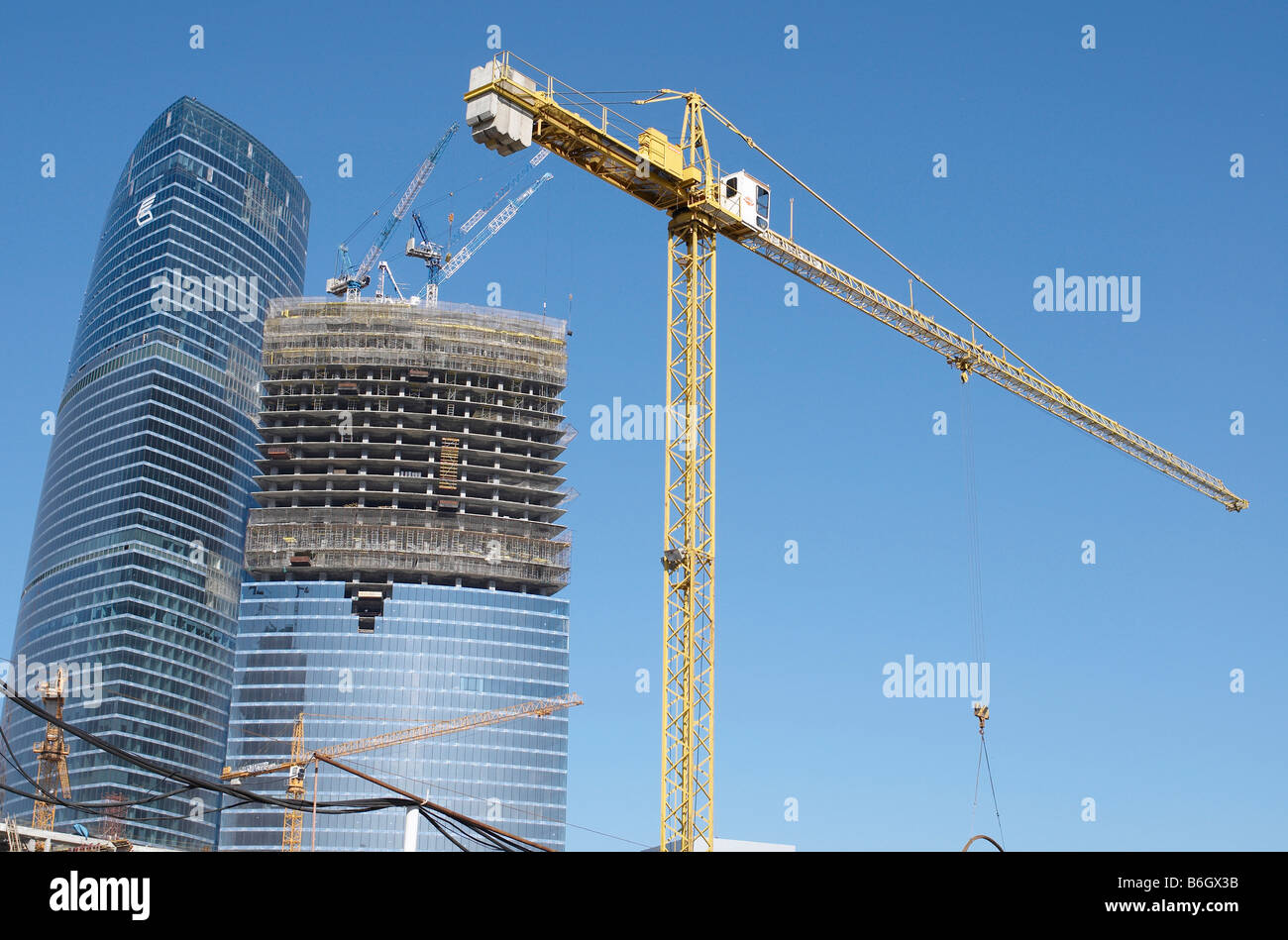 Città di Mosca buisness district in costruzione in Russia Foto Stock