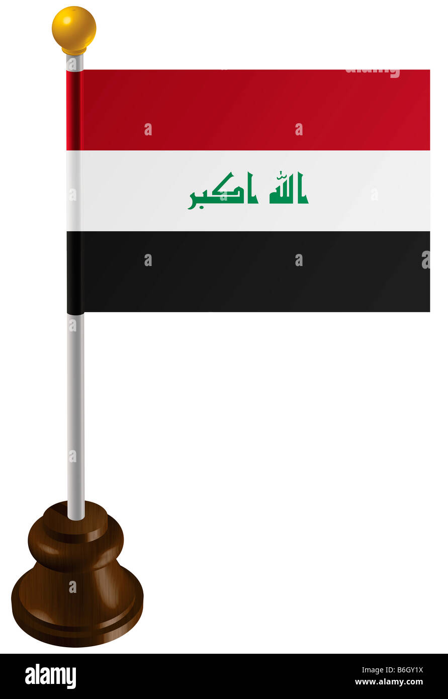 Bandiera in Iraq come un marcatore Foto Stock