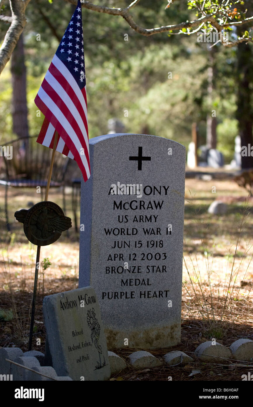 Tomba di American World War II Hero Foto Stock