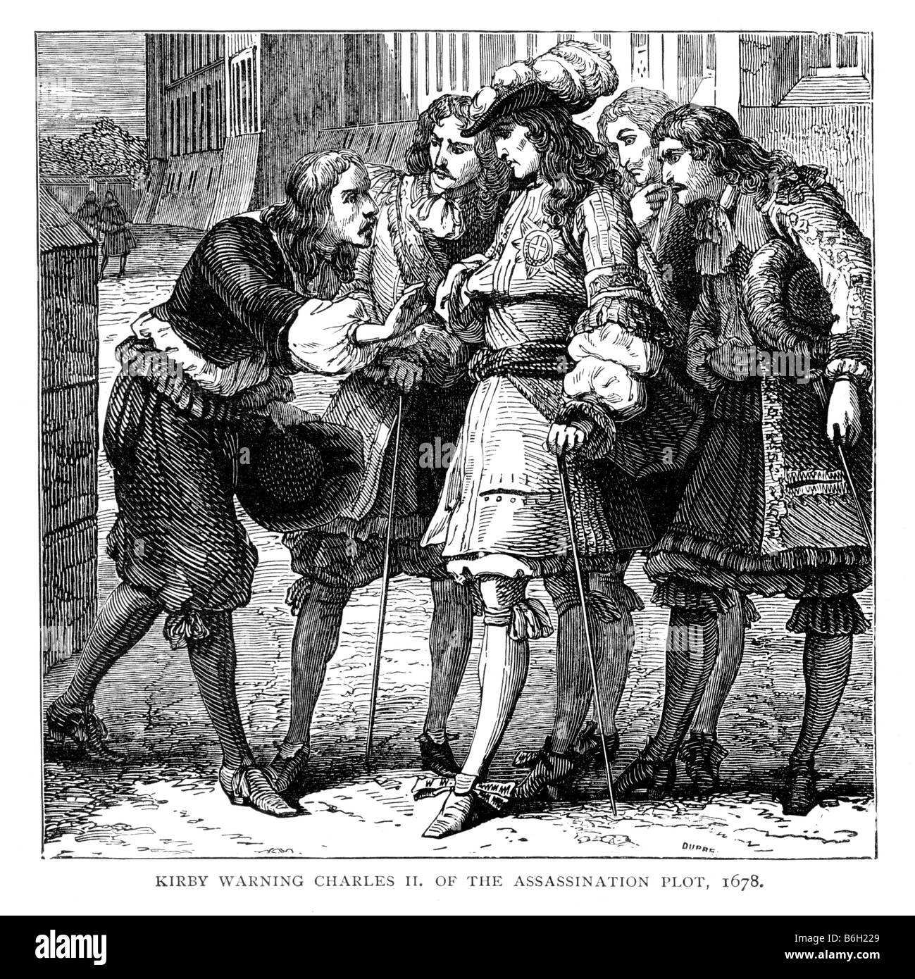 Avviso di Kirby re Carlo II della Cattolica sponsorizzato assassinio Plot 1678 xix secolo illustrazione Foto Stock