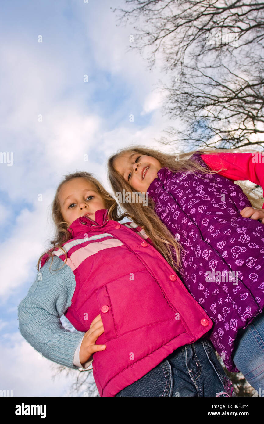 Le ragazze del bambino di 4 anni Foto Stock