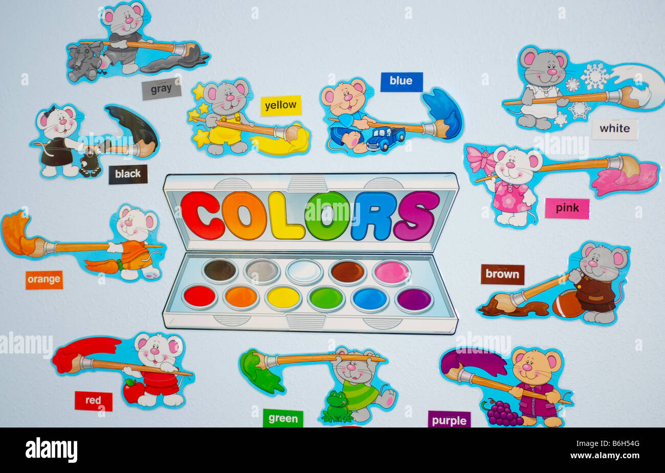 Poster per i bambini con colori diversi Foto Stock