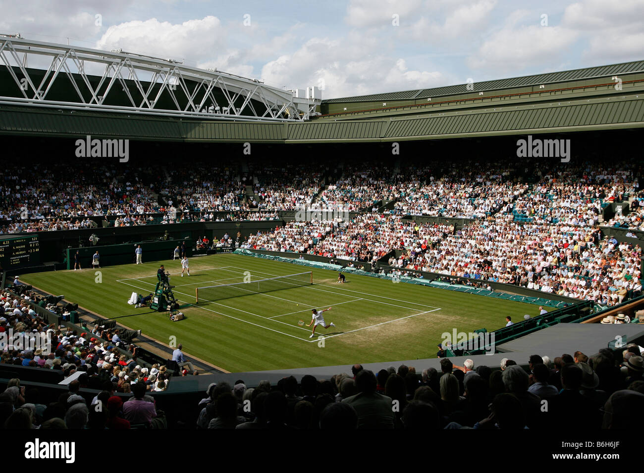 Vista del Centre Court di Wimbledon Tennis Championships 2008 Foto Stock