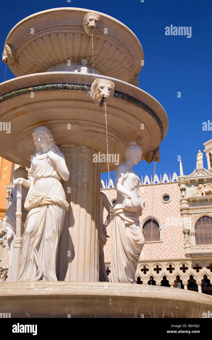 Fontana al Venetian Hotel e Casinò di Las Vegas, Nevada. Foto Stock