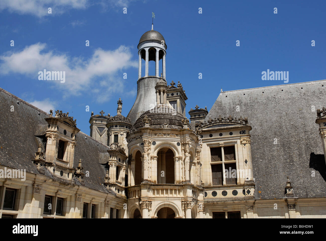Royal Chateau de Chambord Rinascimento francese, Valle della Loira, Loir et Cher Touraine Francia patrimonio mondiale UNESCO Foto Stock