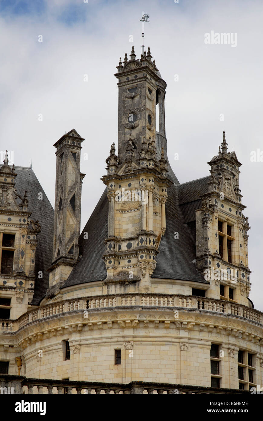 Royal Chateau de Chambord Rinascimento francese, Valle della Loira Loir et Cher Touraine Francia patrimonio mondiale UNESCO Foto Stock