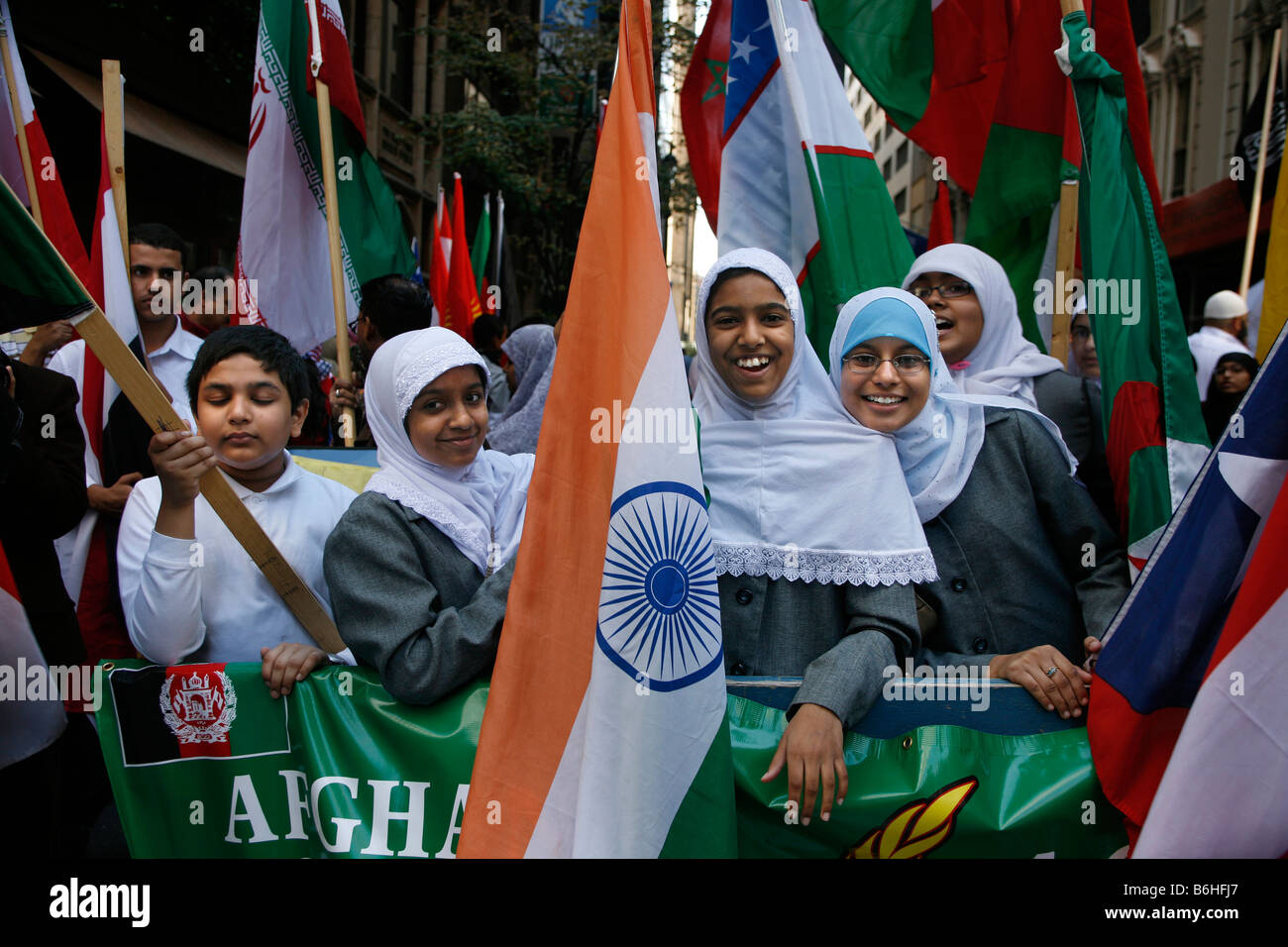 2008 musulmano americano parata del giorno del festival e su Madison Avenue a New York City Foto Stock