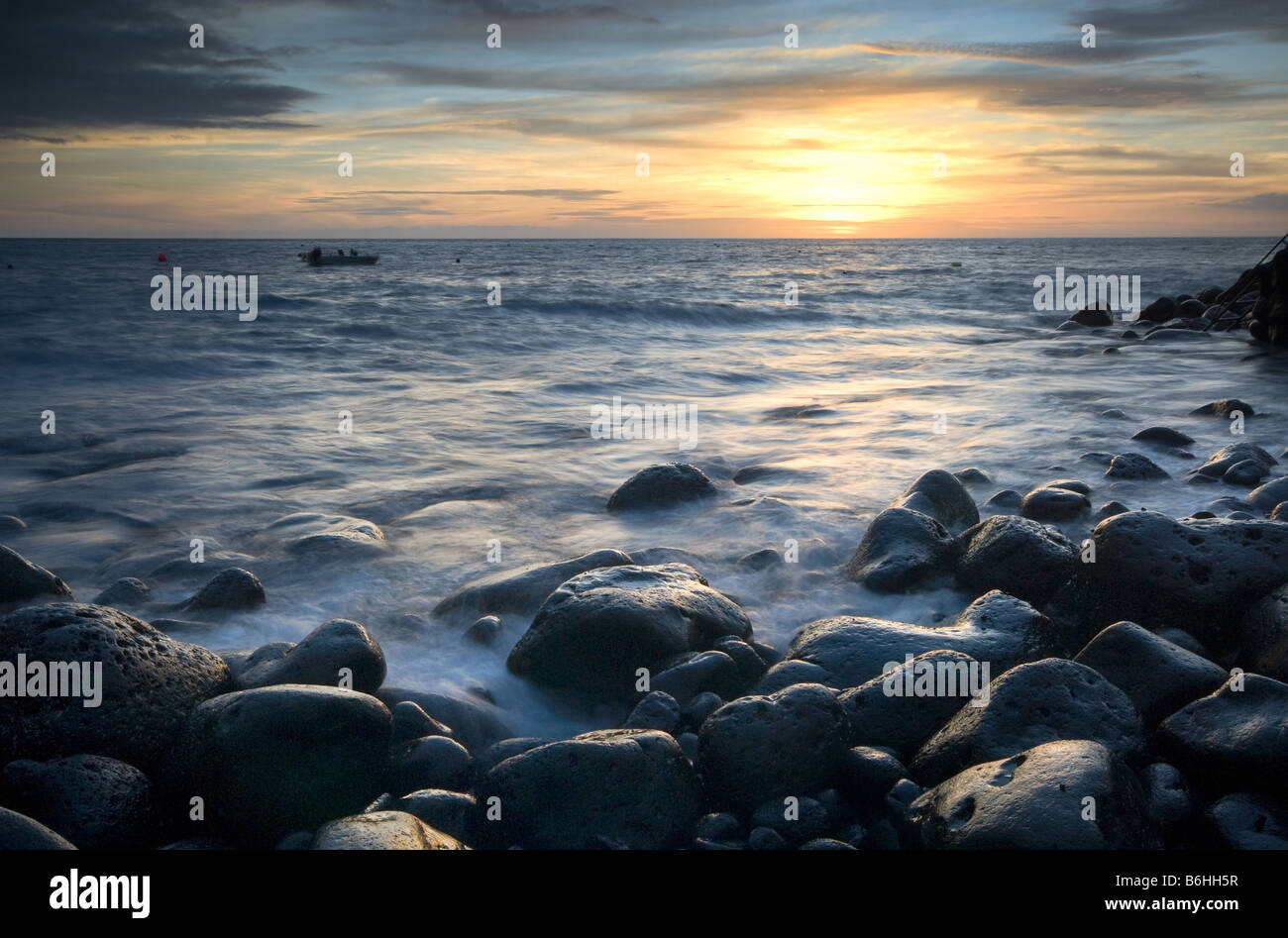 Tramonto a La Palma isole canarie Spagna Foto Stock